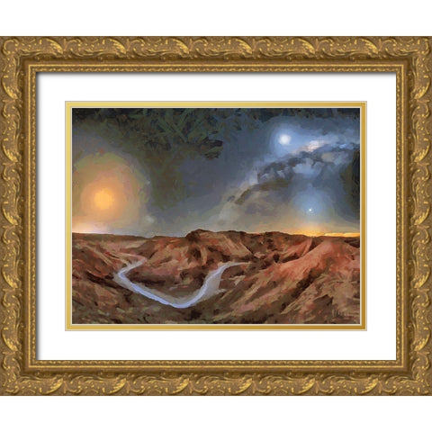 Milky Way X Gold Ornate Wood Framed Art Print with Double Matting by Medeiros, Celito