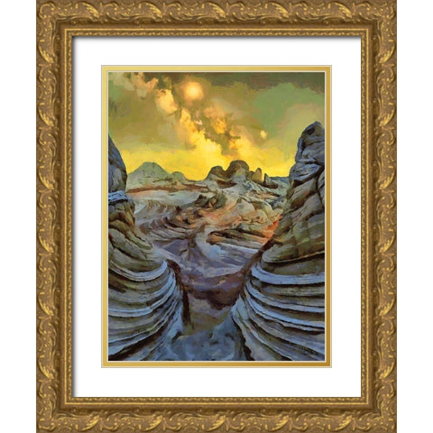 Milky Way XIV Gold Ornate Wood Framed Art Print with Double Matting by Medeiros, Celito