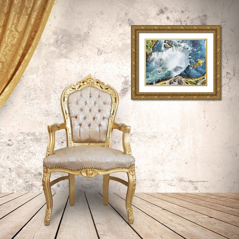 Niagara Falls V Gold Ornate Wood Framed Art Print with Double Matting by Medeiros, Celito