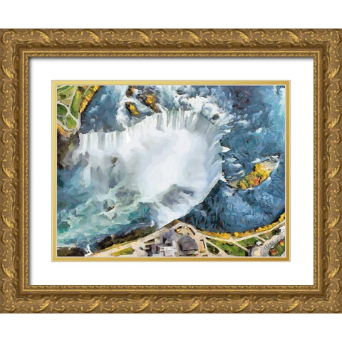 Niagara Falls V Gold Ornate Wood Framed Art Print with Double Matting by Medeiros, Celito
