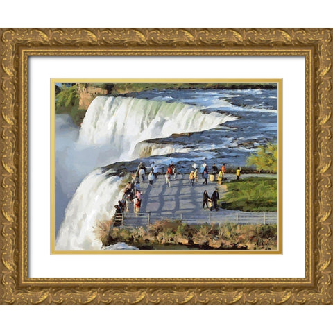 Niagara Falls VI Gold Ornate Wood Framed Art Print with Double Matting by Medeiros, Celito