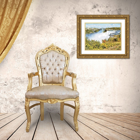 Niagara Falls VIII Gold Ornate Wood Framed Art Print with Double Matting by Medeiros, Celito