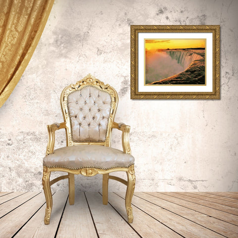 Niagara Falls XIII Gold Ornate Wood Framed Art Print with Double Matting by Medeiros, Celito
