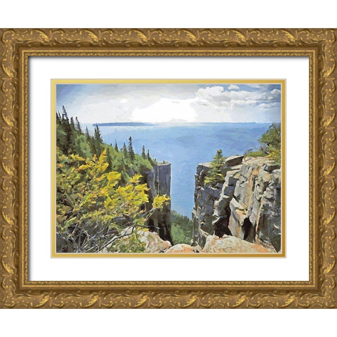 Big Lakes I Gold Ornate Wood Framed Art Print with Double Matting by Medeiros, Celito
