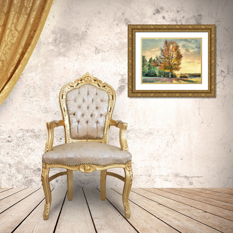 Magic Tree Gold Ornate Wood Framed Art Print with Double Matting by Medeiros, Celito