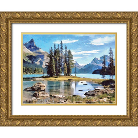 Spirit Island I Gold Ornate Wood Framed Art Print with Double Matting by Medeiros, Celito
