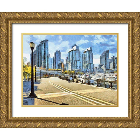 Memories of Vancouver IX Gold Ornate Wood Framed Art Print with Double Matting by Medeiros, Celito