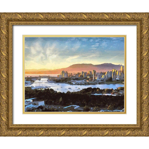 Memories of Vancouver XIII Gold Ornate Wood Framed Art Print with Double Matting by Medeiros, Celito