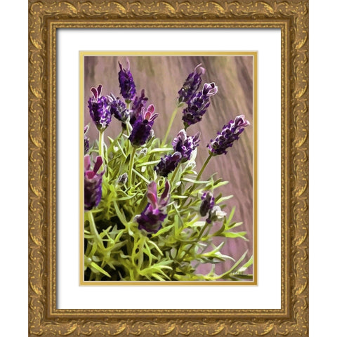 Purple Flower I Gold Ornate Wood Framed Art Print with Double Matting by Medeiros, Celito