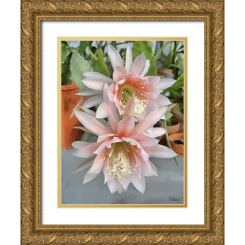 Cactus Flower III Gold Ornate Wood Framed Art Print with Double Matting by Medeiros, Celito
