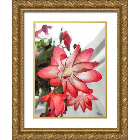 Cactus Flower IV Gold Ornate Wood Framed Art Print with Double Matting by Medeiros, Celito