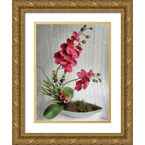 Orchids XI Gold Ornate Wood Framed Art Print with Double Matting by Medeiros, Celito