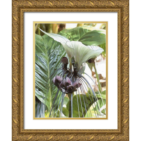Orchids XV Gold Ornate Wood Framed Art Print with Double Matting by Medeiros, Celito
