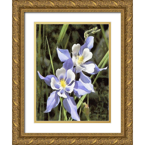 Orchids XVIII Gold Ornate Wood Framed Art Print with Double Matting by Medeiros, Celito