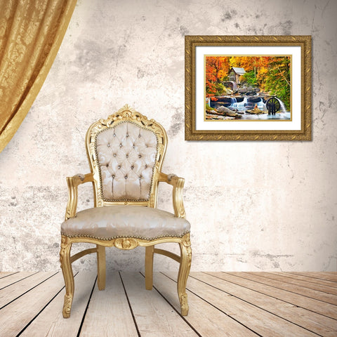 American Famous Mill Gold Ornate Wood Framed Art Print with Double Matting by Medeiros, Celito