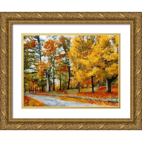 Autumn Colours Gold Ornate Wood Framed Art Print with Double Matting by Medeiros, Celito