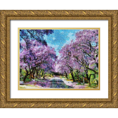 Paradise Road I Gold Ornate Wood Framed Art Print with Double Matting by Medeiros, Celito