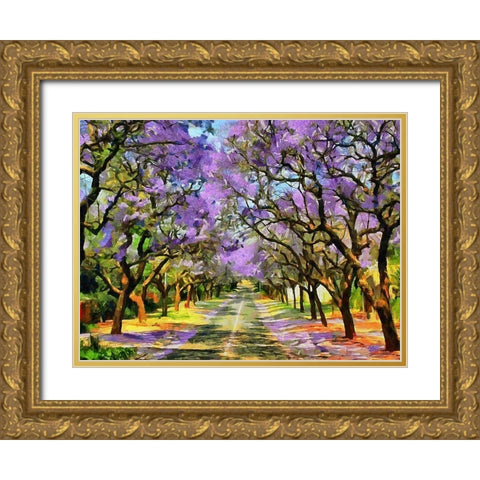 Paradise Road IV Gold Ornate Wood Framed Art Print with Double Matting by Medeiros, Celito