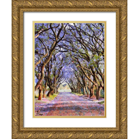 Paradise Road V Gold Ornate Wood Framed Art Print with Double Matting by Medeiros, Celito