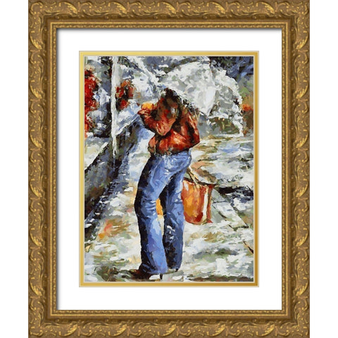 Young Fasshion II Gold Ornate Wood Framed Art Print with Double Matting by Medeiros, Celito