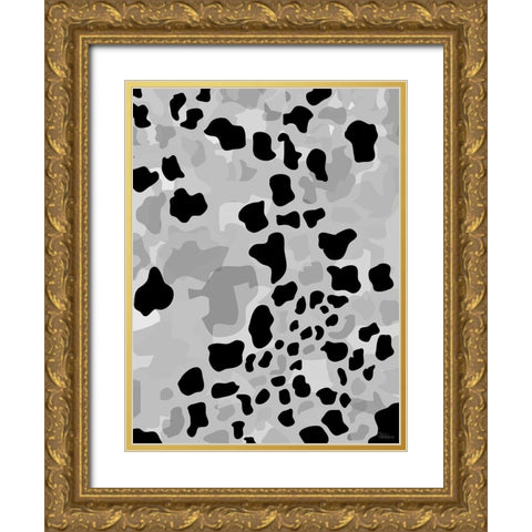 Abstract BW53 Gold Ornate Wood Framed Art Print with Double Matting by Medeiros, Celito