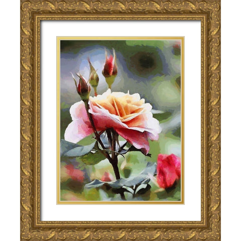 Rose Gold Ornate Wood Framed Art Print with Double Matting by Medeiros, Celito