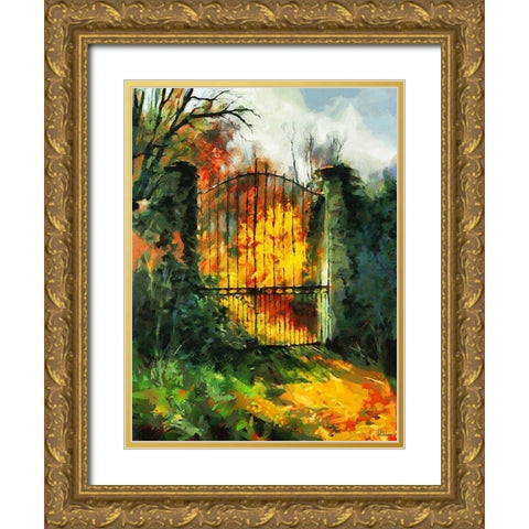 Iron Gate Gold Ornate Wood Framed Art Print with Double Matting by Medeiros, Celito