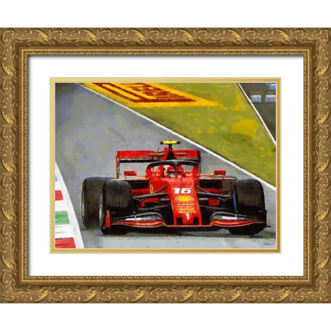 Ferrari Gold Ornate Wood Framed Art Print with Double Matting by Medeiros, Celito
