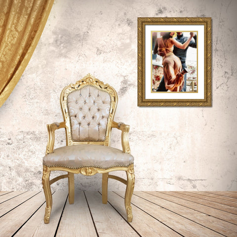 Tango II Gold Ornate Wood Framed Art Print with Double Matting by Medeiros, Celito