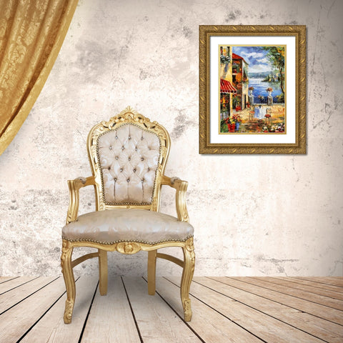 Memories of Italy II Gold Ornate Wood Framed Art Print with Double Matting by Medeiros, Celito