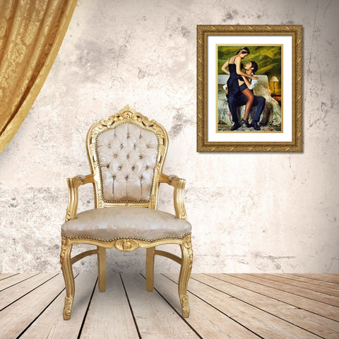 After the Dance Gold Ornate Wood Framed Art Print with Double Matting by Medeiros, Celito