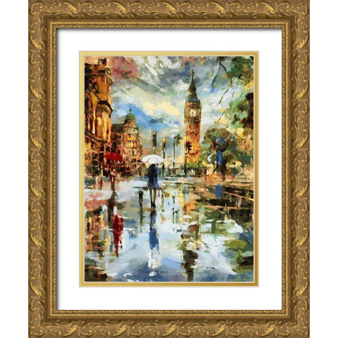 London Variations IV Gold Ornate Wood Framed Art Print with Double Matting by Medeiros, Celito