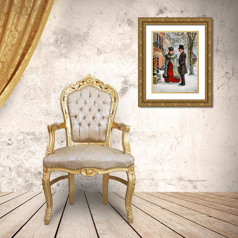 Old Times I Gold Ornate Wood Framed Art Print with Double Matting by Medeiros, Celito