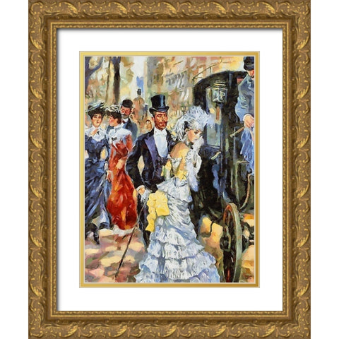 Old Times III Gold Ornate Wood Framed Art Print with Double Matting by Medeiros, Celito