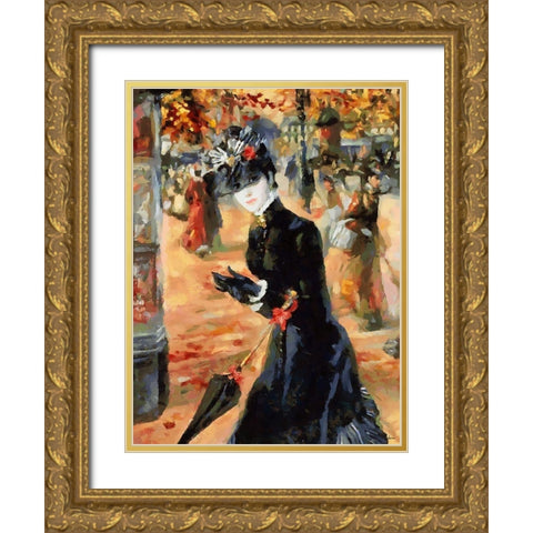 Old Times IV Gold Ornate Wood Framed Art Print with Double Matting by Medeiros, Celito