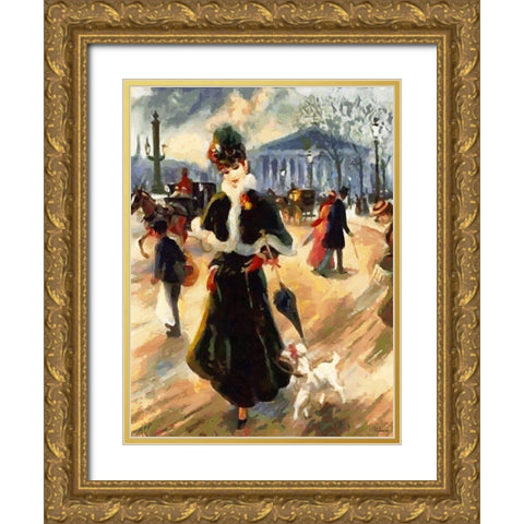 Old Times V Gold Ornate Wood Framed Art Print with Double Matting by Medeiros, Celito