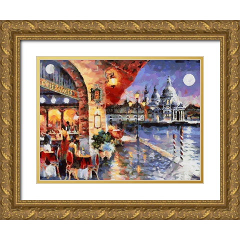 Memories of Venice I Gold Ornate Wood Framed Art Print with Double Matting by Medeiros, Celito