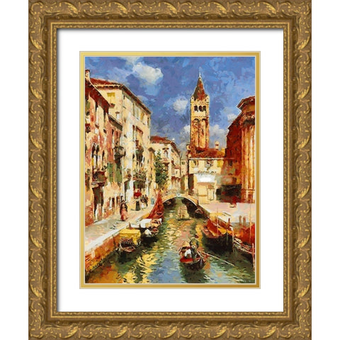 Memories of Venice II Gold Ornate Wood Framed Art Print with Double Matting by Medeiros, Celito