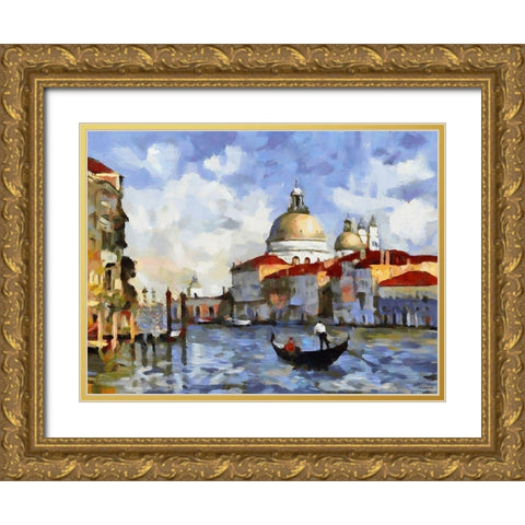 Memories of Venice V Gold Ornate Wood Framed Art Print with Double Matting by Medeiros, Celito