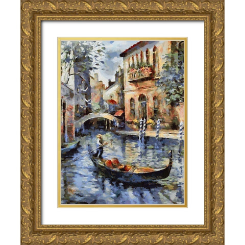 Memories of Venice VIII Gold Ornate Wood Framed Art Print with Double Matting by Medeiros, Celito