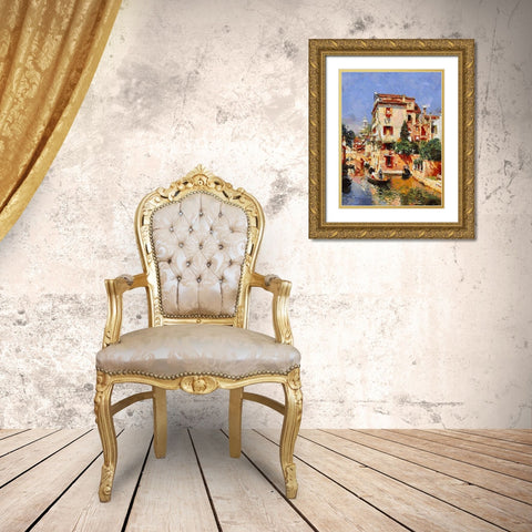 Memories of Venice XIV Gold Ornate Wood Framed Art Print with Double Matting by Medeiros, Celito