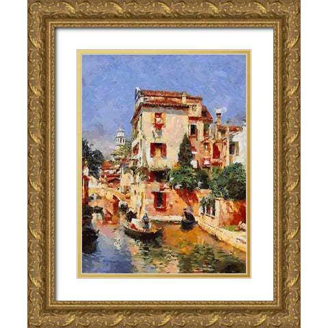 Memories of Venice XIV Gold Ornate Wood Framed Art Print with Double Matting by Medeiros, Celito
