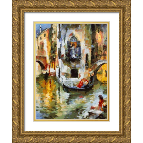 Memories of Venice XVII Gold Ornate Wood Framed Art Print with Double Matting by Medeiros, Celito