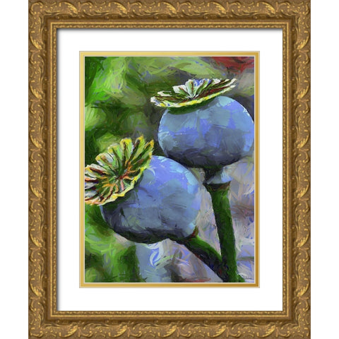 Ripe Poppies II Gold Ornate Wood Framed Art Print with Double Matting by Medeiros, Celito