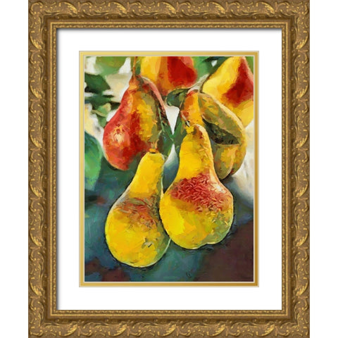 Pears Gold Ornate Wood Framed Art Print with Double Matting by Medeiros, Celito