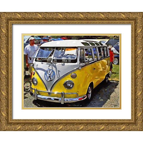 Good Old VW Van VI Gold Ornate Wood Framed Art Print with Double Matting by Medeiros, Celito