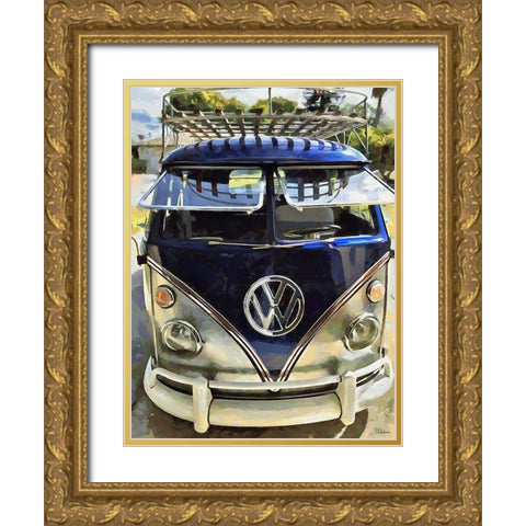 Good Old VW Van VII Gold Ornate Wood Framed Art Print with Double Matting by Medeiros, Celito
