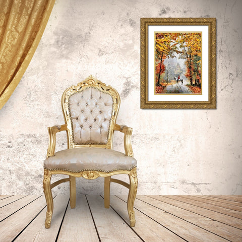 Horse Riding IV Gold Ornate Wood Framed Art Print with Double Matting by Medeiros, Celito