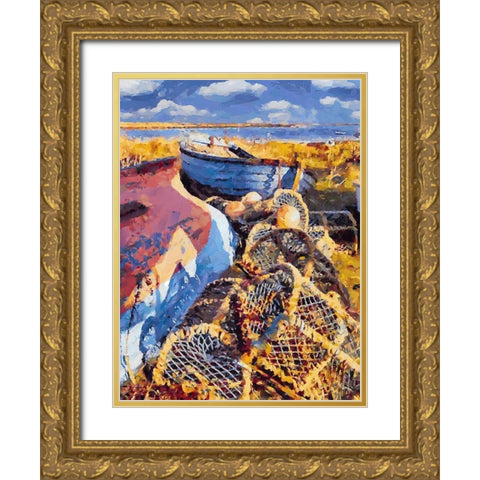 Old Boat VI Gold Ornate Wood Framed Art Print with Double Matting by Medeiros, Celito