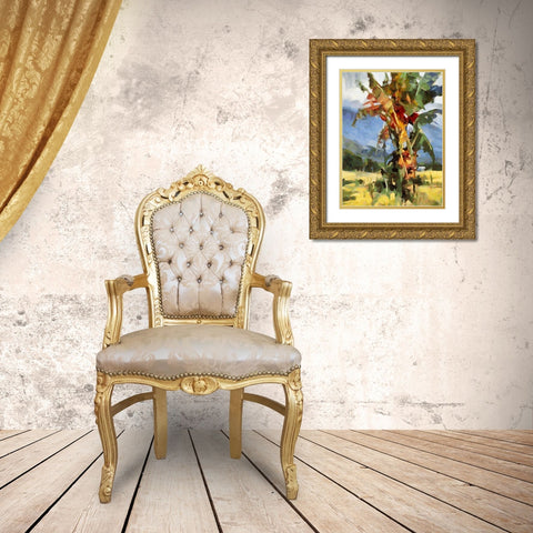 Banana Tree II Gold Ornate Wood Framed Art Print with Double Matting by Medeiros, Celito